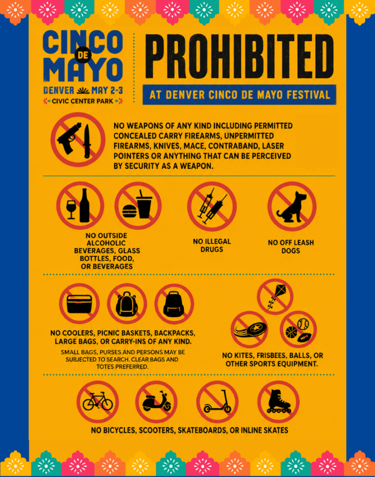Cinco de Mayo Denver Prohibited Items